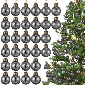 lot 4207 image: 30 Pieces Mercury Glass Christmas Balls Mini Glass Ornaments Bulk 1.18 Inch Xmas Hanging Balls Set Vintage Decors for Christmas Tree Home Party Wedding Decoration(Red)