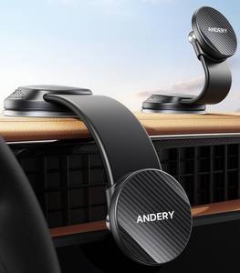 lot 4221 image: ANDERY Car Phone Holder for MagSafe 360° Adjustable Memory Alloy Arm  2400gf Strongest Magnetic Power Bendable Car Mount, Phone Holders for Your Car for iPhone and All Smartphones, Carbon Fiber