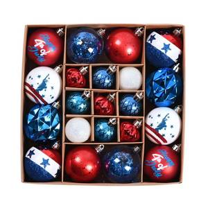 lot 4228 image: DecorbyHannah 4th of July Tree Decorations,21ct Memorial Day Ornaments for Tree Patriotic Red White Blue Decorations Shatterproof Hanging Ornaments for Independence Day,Flag Day,USA 250th Holiday