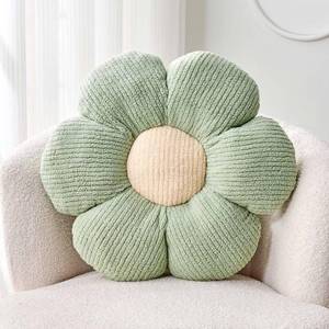 lot 4232 image: Kcvvcr Flower Throw Pillow, Soft Sage Green 14.9in Shaped Floor Pillow for Home Decor, Cute Aesthetic Plush Decorative Pillows for Bed, Sofa, Couch