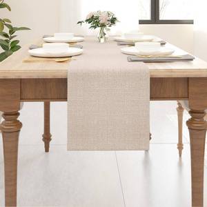 lot 4245 image: Soft Caddice Faux Linen 2 Side Table Runner, eco-Friendly Fabric Handcrafted Runner, Natural Linen 12 x 60 Inch