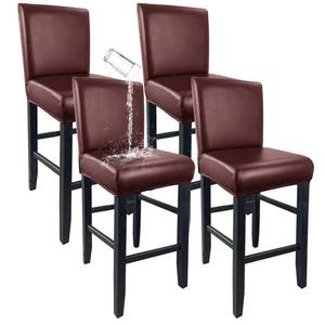 lot 4247 image: PU Leather Bar Stool Covers with Backs, Waterproof Bar Stool Chair Covers Washable and Wipeable High Back Barstool Slipcovers Chair Protctor for Pub, Counter, Cafe, Dining Room (PU Wine Red, 4 Pack)