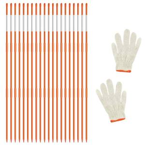 lot 5238 image: A20Pcs Driveway Markers,4Ft Driveway Reflective Poles, Orange Fiberglass Snow Stakes with Reflective Tape for Easy Visibility at Night for Parking Lots (20, Orange)