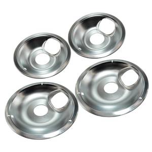 lot 5240 image: Drip Pan Set for Electric Stoves, 4-Pack - Burner Covers, Includes 2 Large (8 Inch) and 2 Small (6 Inch) Replacement Drip Bowls