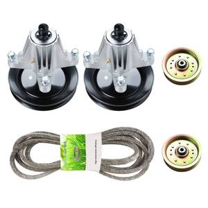 lot 5247 image: 42in Lawn Mower Deck Rebuild Kit with Belt Fits for Cub CadetMTDTroy-Bilt LTX1042KW LTX1042KH LTX1040 LTX10422 Spindles 618-04822 918-04822,2 Idler Pulley 756-04129B,12in x 96in Belt 754-04060