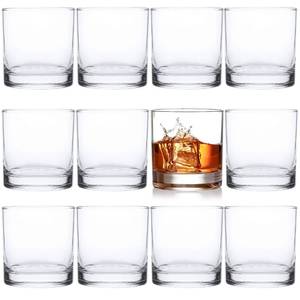 lot 5252 image: Kingrol 12 Pack Double Old Fashioned Whiskey Glasses, 10 oz Rocks Glasses Drinking Glasses for Scotch, Bourbon, Cocktails, Beverages, Water