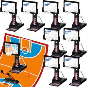 lot 5264 image: VioraWhite 8 Pack Basketball Game Toys Tabletop Basketball Shooting Game Mini Desktop Basket Ball Gift Desk for Adults Office Relax Reduce Stress Prizes Party Favors Birthday Gift(Black)