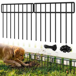 lot 5283 image: 14 Panels 20Ft(L) X 13Inch(H) Garden Fence Animal Barrier - 14 Pack No Dig Fence Animal Barrier Fence Panel Metal Fencing Edging Border for Dog Rabbits and Outdoor Patio Yard Decorative Bottom Blocker