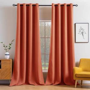 lot 5287 image: MIULEE Room Darkening Curtains Thermal Insulated Rust Terracotta Drapes Window Treatment Grommet Top Light Blocking Blackout Curtain for Fall Living RoomBedroom 2 Panels 52 x 96 inch Burnt Orange