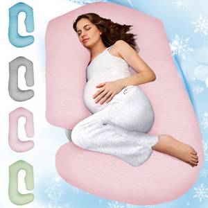 lot 5293 image: PILLANI Pregnancy Pillows for Sleeping - V C U Shaped Full Body Pillow with Removable Cover, 57inch Cooling Maternity Pillow for Pregnant Women, Support for Back Belly Legs Hip - Pregnancy Must Haves