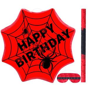 lot 5302 image: Gemscream Spider Piata Comic Party Decorations Spider Web Piata Set with Stick Blindfold for Hero Themed Birthday Baby Shower Bachelorette Celebration Decor Supplies