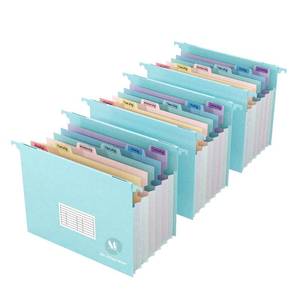 lot 6223 image: Expanding Hanging File Folders for Filing Cabinet, 7 Accordion Pockets Filing Cabinet Organizer, 1.2ftft Expandable, Multi-Color Tabs, Letter Size, 50percent Wheat Straw, 3 Pack (Pastel Blue)