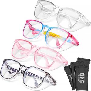 lot 6229 image: OXG 4 Pack Anti Fog Safety Glasses Goggles, Protective Eyewear Blue Light Blocking Stylish Safety Glasses for Nurses Women Men