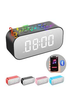 lot 6233 image: AFK Alarm Clock with Bluetooth Speaker for BedroomOffice,Small Digital Clock for Heavy Sleepers Adults,Teens,Kids with Dual Alarms,Mirror LED Display,Hands-Free Calling.