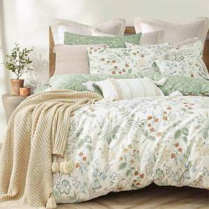 lot 6240 image: Sedefen Floral Duvet Cover Twin Size Green Flower Bedding Set with Colorful 2Pcs Botanical Garden Aesthetic Leaves Comforter Cover with Zipper Closure and Corner Ties