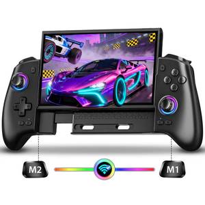 lot 6246 image: Fasceote Wireless Switch Controller for Nintendo SwitchOLEDSwitch 2, Rechargeable Pro Controllers with 15 Lights Color, Retractable One-piece Handheld Control with Hall Effect Joysticks,Turbo, Dual Vibration