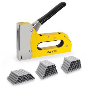 lot 6253 image: YEAHOME T50 Heavy Duty Staple Gun Kit, Upholstery Staple Gun with 6000 T50 Staples of 14, 38, 12 Inch, Manual Stapler Gun for Wood, Crafts, Wall, DIY and Professional Use