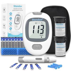 lot 6269 image: Blood Glucose Monitor Kit, Diabetes Testing Kit with Blood Sugar Meter, 50 Test Strips, 50 Lancets, Lancing Device and Travel Case, No Coding Glucometer (White)