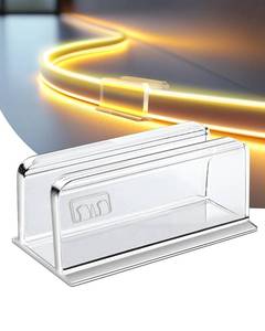 lot 6277 image: Neon Rope Light Clips Mounting - 40Pcs Clear Waterproof LED Strip Clip Brackets - Adhesive Wall Mount Holder for Govee and Other Neon LED Lights Strip