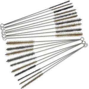 lot 6281 image: A20 Pcs Wire Tube Brushes Bulk for Cleaning Pipe Tube Brass Stainless Steel Round Wire Brush for Auto Parts Christmas, Bottles, Tubes, 5 Sizes (Silver Gold)