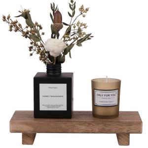 lot 6286 image: zoocatia Small Wood Tray Pedestal Stand Farmhouse Bathroom Decor Decorative Wooden Riser Kitchen Soap Dish Holder for Vanity, Counter, Sink, Brown