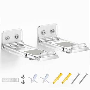 lot 6296 image: ELETIUO Soundbar Wall Mount Bracket for Samsung, LG, Sony, JBL, Vizio, Sonos and More, Depth Adjustable 3.5in-6.1in,Hold up to 30 Lbs,Soundbar Shelf Under TV, Clear