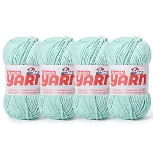 lot 6302 image: A4 Pack Plush Chunky Chenille Yarn for Crocheting, Soft Fluffy Velvet Yarn for Crocheting Amigurumi, Fuzzy Baby Blanket Knitting 400g524yds Bulky(4 Aqua Green)