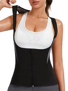 lot 6303 image: LAZAWG Sauna Vest for Women Sweat Waist Trainer Vest Sauna Suit Workout Tank Top with Zipper for Working Out size L