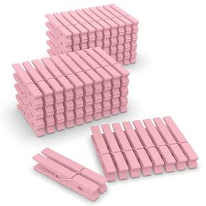 lot 6312 image: Pink Clothes Pins Wooden 100 Pack, Colored Clothespins for Craft Art Baby Shower Classroom 2.9 Inch