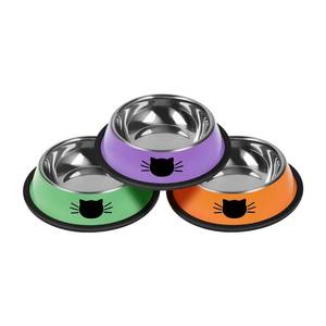 lot 6331 image: Serentive 3 Pcs Non-Slip Stainless Steel Small Cat Food Bowls - Unbreakable, Thicken 7 Oz Cat Dishes - Indoor, Removable Rubber Base, Easily Clean, Lovely Color