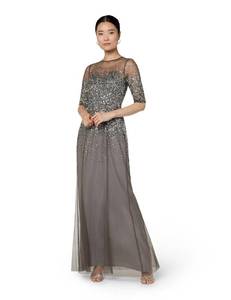 lot 6353 image: Adrianna Papell Womenfts 34 Sleeve Beaded Illusion Gown With Sweetheart Neckline, Lead, 14