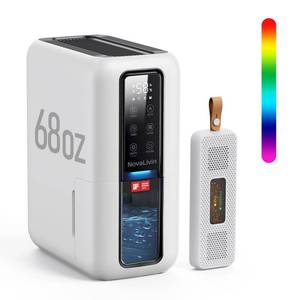 lot 9704 image: Dehumidifier for Home, Dehumidifiers for Bathroom, Bedroom, Living room, Closet with 68 OZ Water Tank, Moisture Absorbers, Auto Shut Off, Auto Humidity Control, 7 Colors LED Light, White