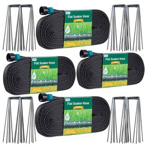 lot 9733 image: Hlinker 2026 Flat Soaker Hose 200 ft (50ft 4Packs) with Stake for Garden, Linkable Drip Hose Diy Automates Garden Irrigation System Saving 90percent Water, Dual-layer Leak-free Design Water Hose with Holes
