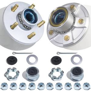 lot 9735 image: OZISENS 2 Sets 3500 lbs Pre-Iubricated Galvanized Trailer Hub Kits 5 Bolt 4.5 for 1-116ftft to 1-38ftft #84 Tapered Spindle,Trailer Hub Kit with Pre-Assembled L44649 and L68149 Bearings and Grease Seal