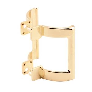 lot 10137 image: Prime-Line M 6159 Diecast Shower Door Handle Set for Shower Doors or Tub Enclosure, 2in Hole Center, Brass (Single Pack)