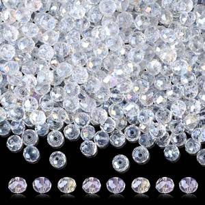 lot 10146 image: ZHIYUXI 400pcs Clear Glass Beads Crystal Beads for Jewelry Making 6mm Glass Beads Bulk for Suncatchers Keychain Crafts Sun Catcher White Beads and Bead Assortment Bulk Bracelets Arts and Crafts