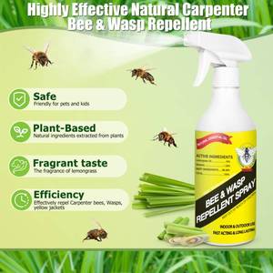 lot 10151 image: 16 oz Wasp and Bee Repellent Outdoor Spray with Natural Essential Oils, Hornet and Yellow Jacket Killer Spray for Patio, Garden and Outdoor
