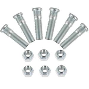 lot 10163 image: 6Sets Wheel Stud with Nuts for Traile for Lippert Trailer for Axles 2,000 lb to 3500 lb with 12in-20 UNF Thread Size, 0.54in Spline, 0.69in Head, 2.2in Total Length