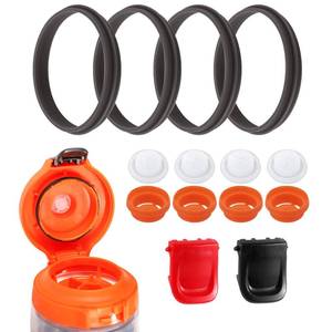 lot 10173 image: Gosknor 10pcs Bottle Lid Replacement for Gatorade GX Water Bottles, Silicone Dispensing Valves and Sealing Gasket Including Clips for Gatorade GX 30oz Accessories (lid not Included)