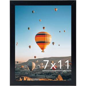 lot 10177 image: JCJMY 7x11 Picture Frame Black for Wall Hanging or Tabletop- Wall Mounting Horizontally or Vertically, 7 x 11 Wall Gallery Poster Photo Frame for 7 by 11 Photo, Black