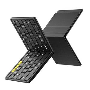 lot 10180 image: Samsers Full-Size Foldable Bluetooth Keyboard, KF08S Wireless Folding Keyboards with PU Leather Cover, Portable Travel for iPhone iPad Smartphone Tablet Laptop, Android Windows Mac OS, Black