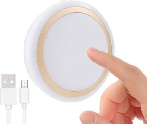 lot 10181 image: RTSU Rechargeable Touch Light with Timer, Dimmable Kids Baby Nursery Night Light Lamp, Stick-on Anywhere LED Push Tap Light for Closet Cabinet, Brightness Memory, Warm White Light