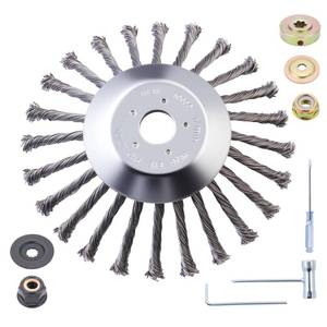 lot 11008 image: TSzmyt 2026 Upgraded 10 Inch Indestructible Steel Wire Grass Trimmer Head, Heavy Duty Weed Eater Head with Universal Adapter Kits for Grass Weed Moss Rust Removal, Fits Most Straight Shaft Trimmers