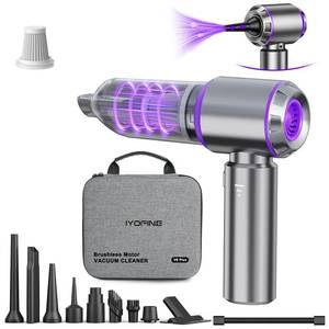 lot 11025 image: IYOFINE VacuumAir Duster 80,000RPM Super Power Mini Car Vacuum Cleaner 4-in-1 air Blower Gun Air Duster and Air Blower and Pump Hand Electric air Duster Handheld dust Blower Blower Cordless (Purple) (Small Use)