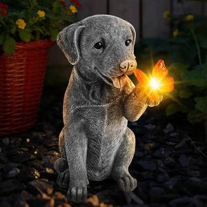 lot 11030 image: Solar Garden Statues Outdoor Decor, Garden Decor Dog Statue for Yard, Patio, Lawn Outside, Ideal Christmas Birthday Mothers Day Gifts for Mom Women Grandma