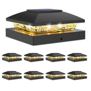 lot 11970 image: VOLISUN 4x4 Solar Post Cap Light 8pack,Solar Fence - Post Lights Outdoor Waterproof for WoodenVinyl Post,Black Deck Post Cap Light Solar Powered with Warm White for GardenPatioPorch