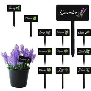 lot 12387 image: HIENAJ 12pc Herb Garden Signs - 12 Styles Plant Labels with Names for Vegetables, IndoorOutdoor Garden Decoration