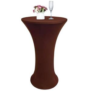 lot 12397 image: TC LUDUAN 24x43 Inch Brown Spandex Cocktail Table Cloth Fitted Round Bar Table Stretch Highboy Cocktail Table Covers for Banquet Outdoor Party Wedding Bar Round Bottom Brown