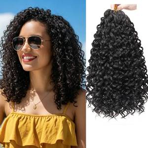lot 12406 image: 8 Packs Curly Crochet Hair GoGo Curl Crochet hair for Women Deep Wave Braiding hair,Synthetic Bohemian Crochet Braid Water Wave Crochet hair Extensions (12inch, 1B)