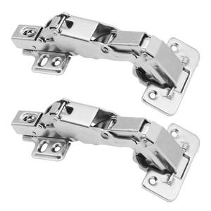 lot 12408 image: 2-Pieces 165 Degree Lazy Susan Hinge, Face Frame, Clip On Plate for Easy Installation, Hydraulic Concealed Soft Closing Hinges for Cabinet Corner Kitchen Door